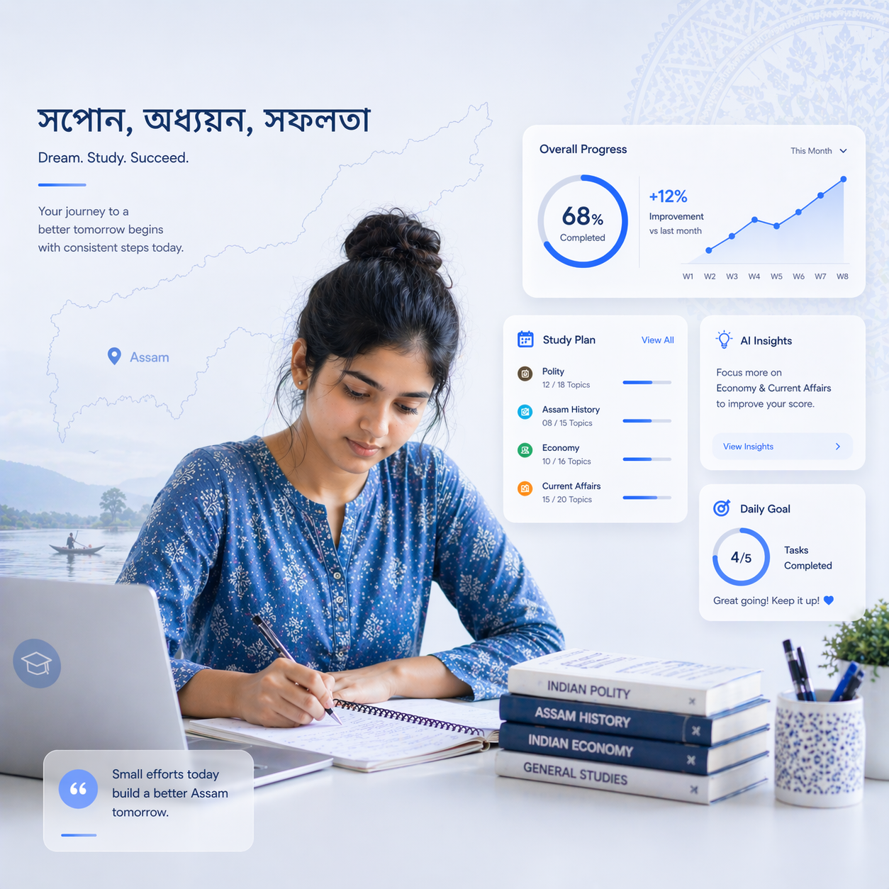 সপোন অধ্যয়ন সফলতা — Dream Study Succeed with Sadhna for Assam government job aspirants