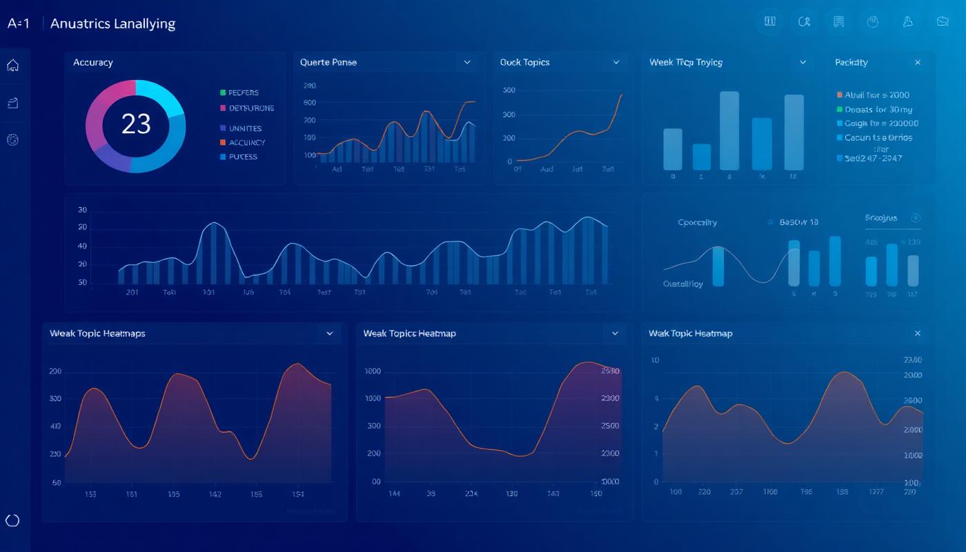 AI analytics dashboard showing weak topic insights