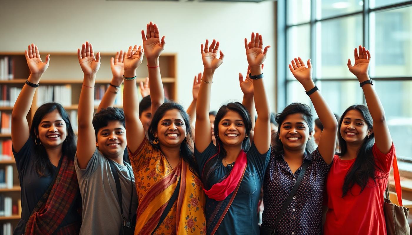 Aspirants celebrating success together